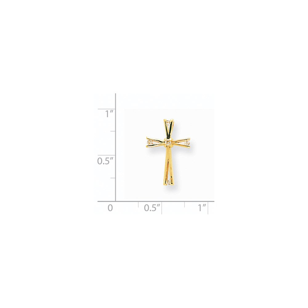 14K Gelbgold Diamant-Kreuzanhänger