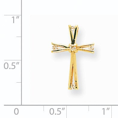 14K Diamant-Kreuzanhänger