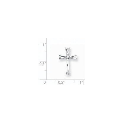 14K Weißgold Kreuzanhänger mit Diamant, 0,08 ct