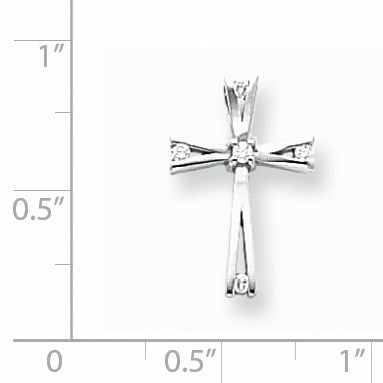 14K Weißgold Diamant-Kreuzanhänger