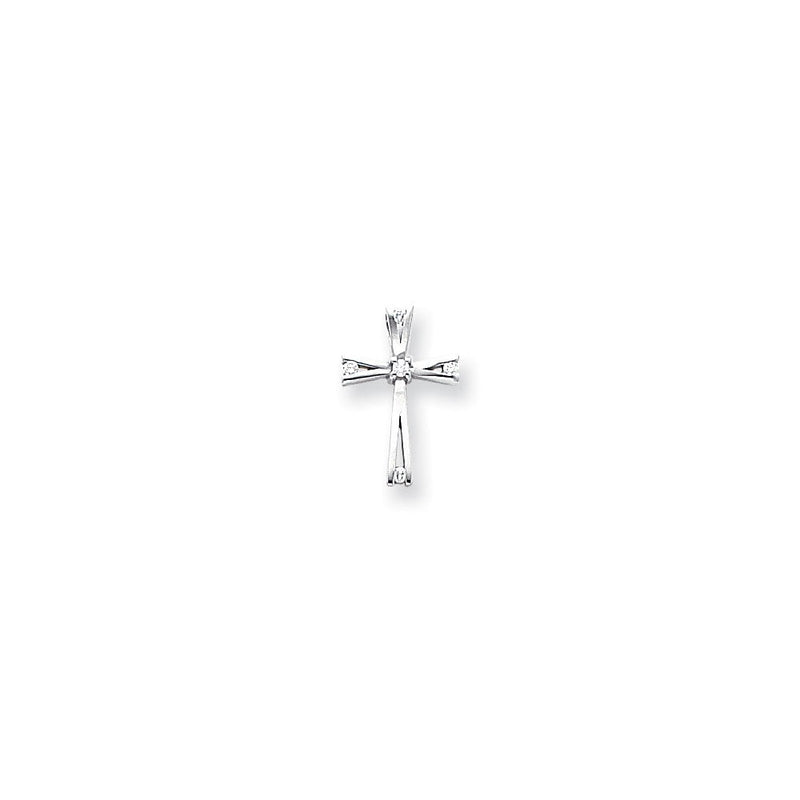 14K Weißgold Anhänger mit AA-Diamant-Kreuz
