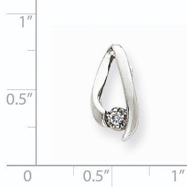 14K Weißgold Ketten-Anhänger mit Diamant