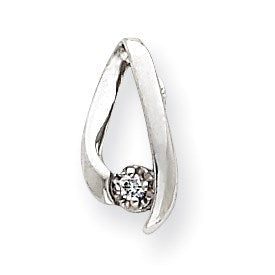 14K Weißgold Ketten-Anhänger mit Diamant