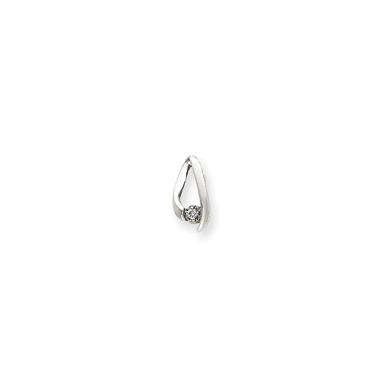 14K Weißgold Anhänger mit VS Diamant
