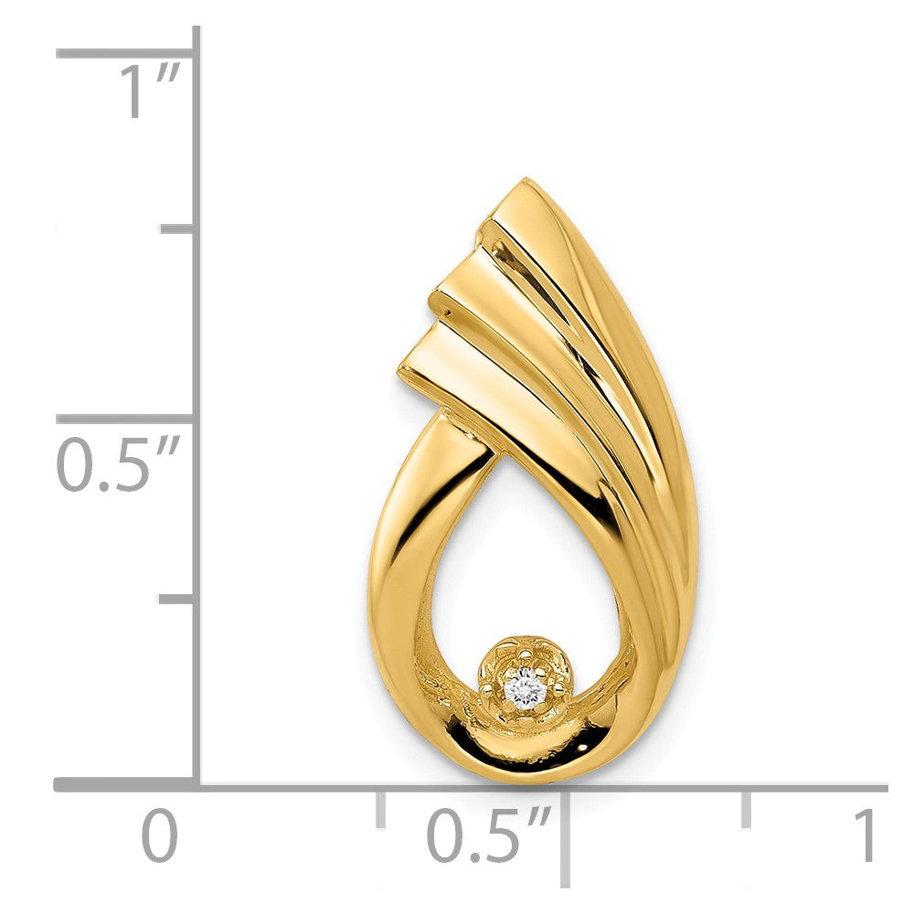 14K Gelbgold 1.4mm Aa Echt Diamant Fantasie Tropfen Kette Anhänger