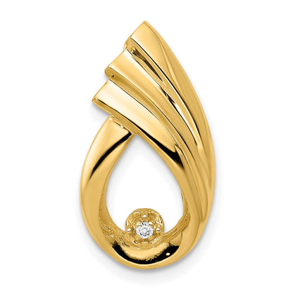 14K Gelbgold 1.4mm Aa Echt Diamant Fantasie Tropfen Kette Anhänger