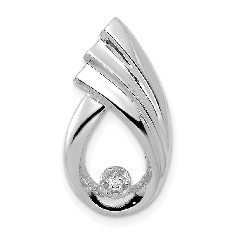14K Weißgold 1,4 mm VS Diamant Fancy Tropfen-Anhänger zum Aufziehen