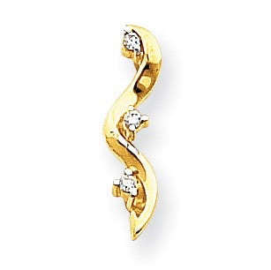 14K Gold Diamant-Dreisteinanhänger