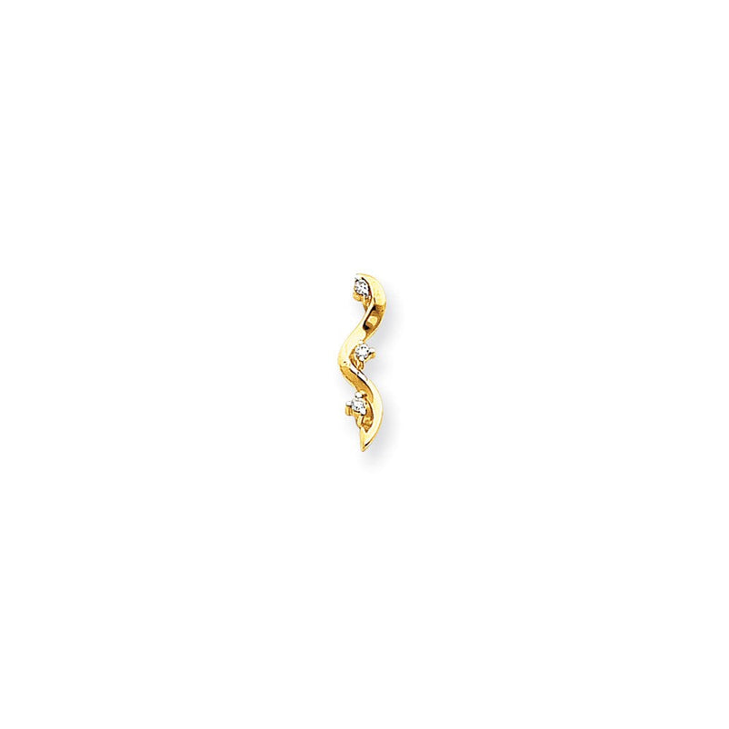 14K Gold Anhänger mit drei AA-Diamanten