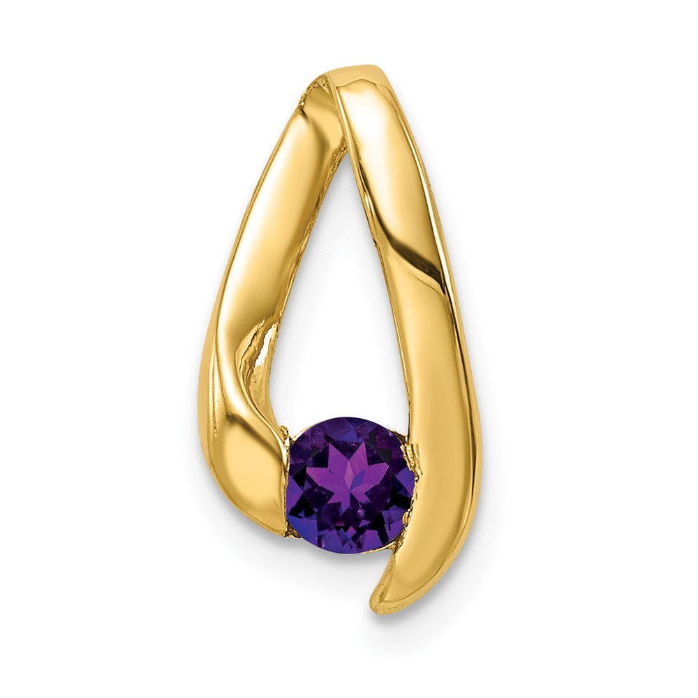14K 4 mm Amethyst-Anhänger