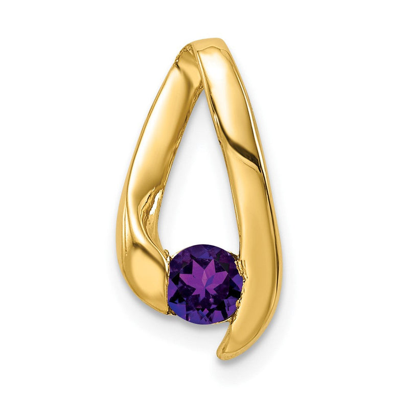 14K 4 mm Amethyst-Anhänger