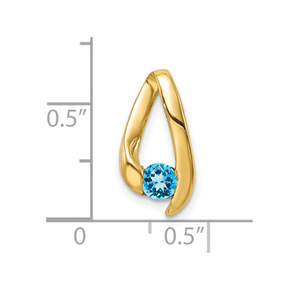 14K Anhänger mit 4 mm Blautopas