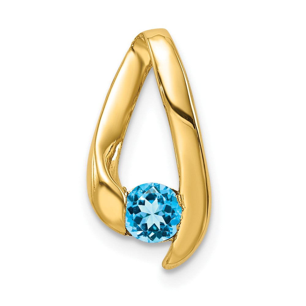 14K Anhänger mit 4 mm Blautopas