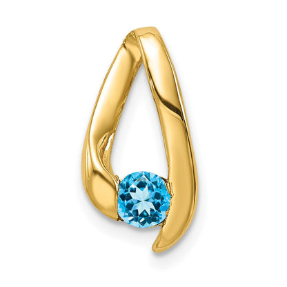 14K Anhänger mit 4 mm Blautopas