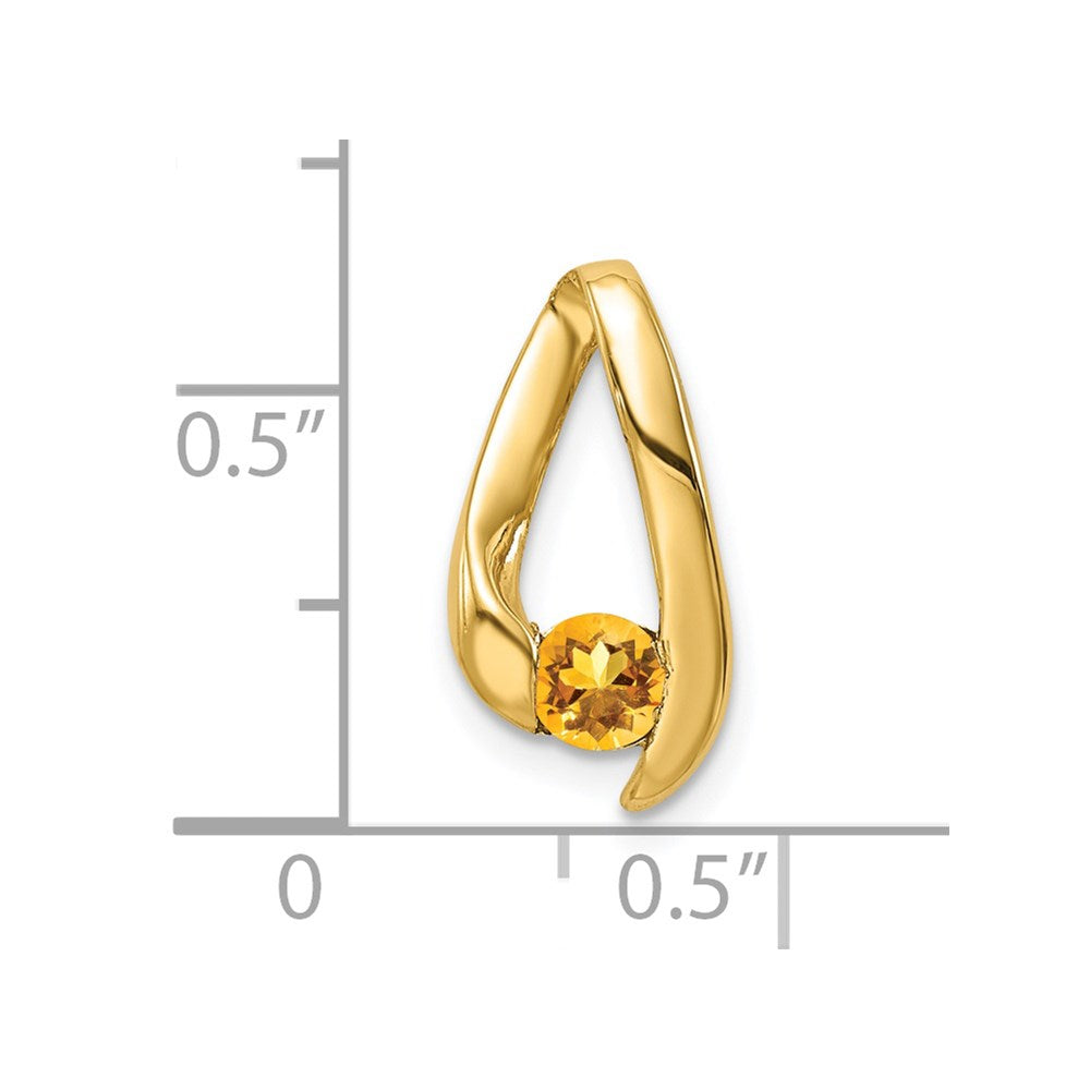 14K 4 mm Citrin-Anhänger