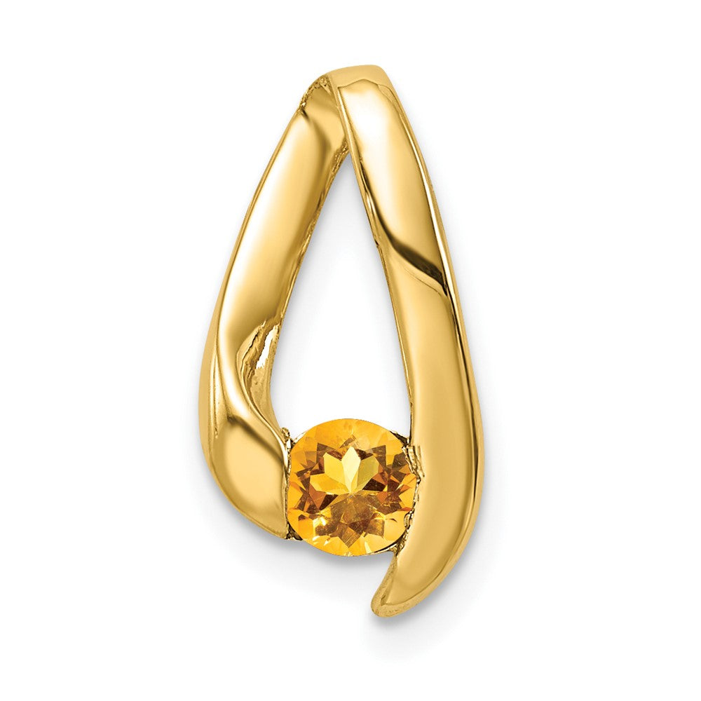 14K 4 mm Citrin-Anhänger
