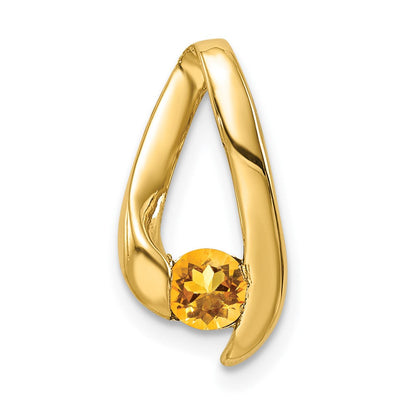 14K 4 mm Citrin-Anhänger