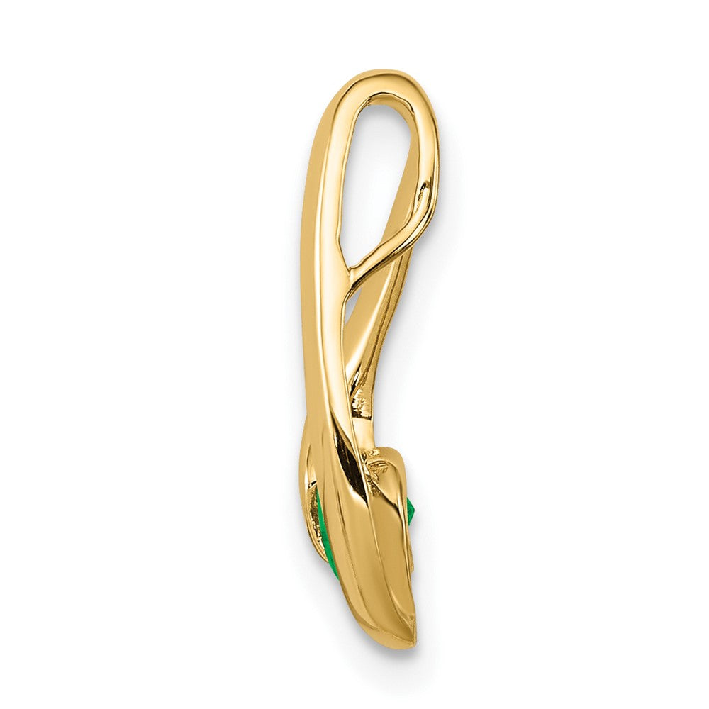 14K Gelbgold 4mm Smaragd-Anhänger