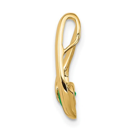 14K Gelbgold 4mm Smaragd-Anhänger