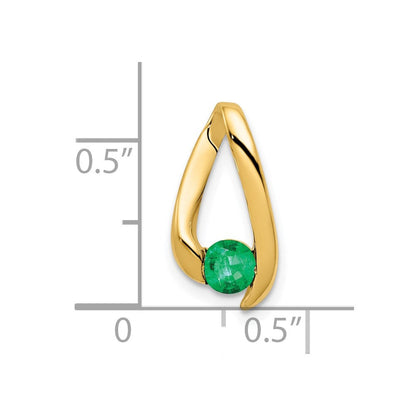 14K Gelbgold 4mm Smaragd-Anhänger
