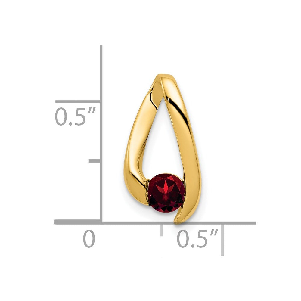 14K 4 mm Granat-Anhänger