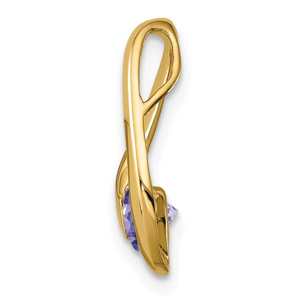 14K Gelbgold Anhänger mit 4-mm-Tansanit
