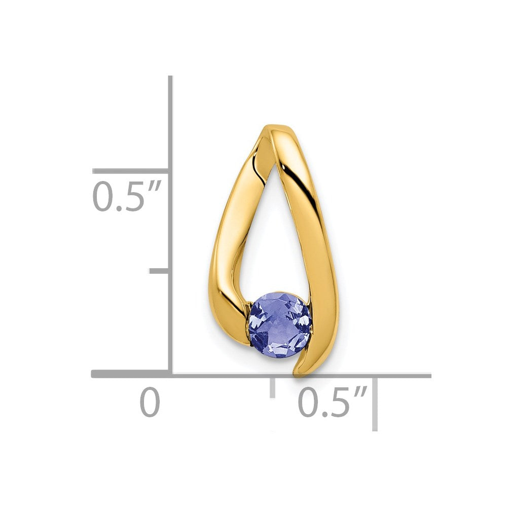 14K Gelbgold Anhänger mit 4-mm-Tansanit