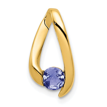 14K Gelbgold Anhänger mit 4-mm-Tansanit