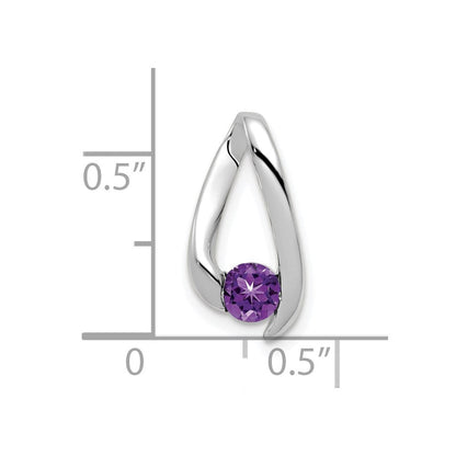 4mm Amethyst-Anhänger aus 14K Weißgold
