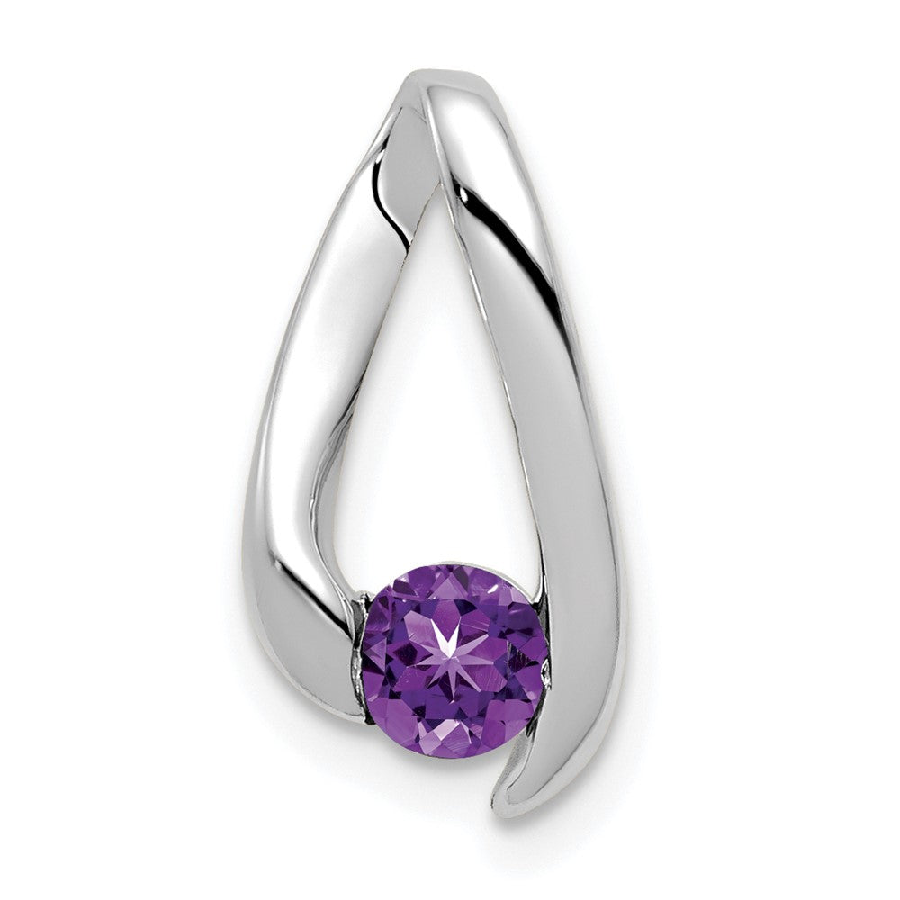 4mm Amethyst-Anhänger aus 14K Weißgold