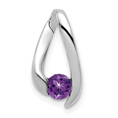 4mm Amethyst-Anhänger aus 14K Weißgold