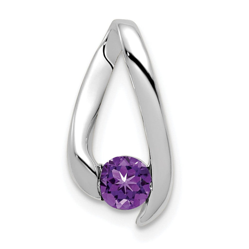 4mm Amethyst-Anhänger aus 14K Weißgold