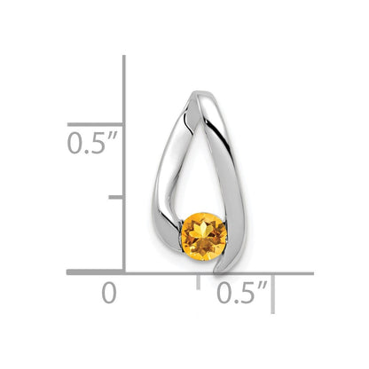 14K Weißgold Anhänger mit 4-mm-Citrin