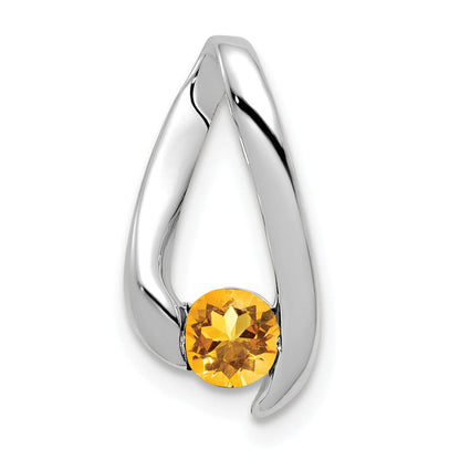 14K Weißgold Anhänger mit 4-mm-Citrin