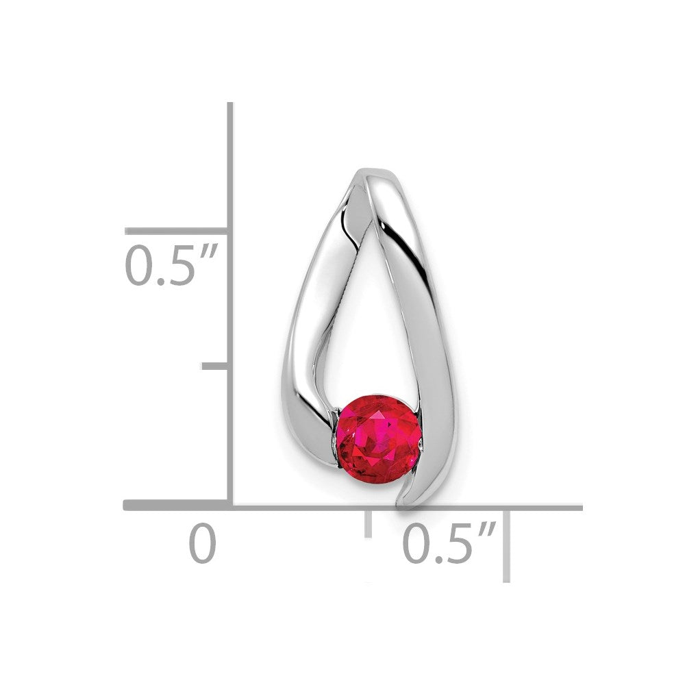 14K Weißgold Rubin-Anhänger