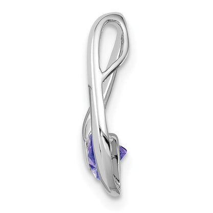 14k Weißgold Anhänger mit 4 mm Tansanit