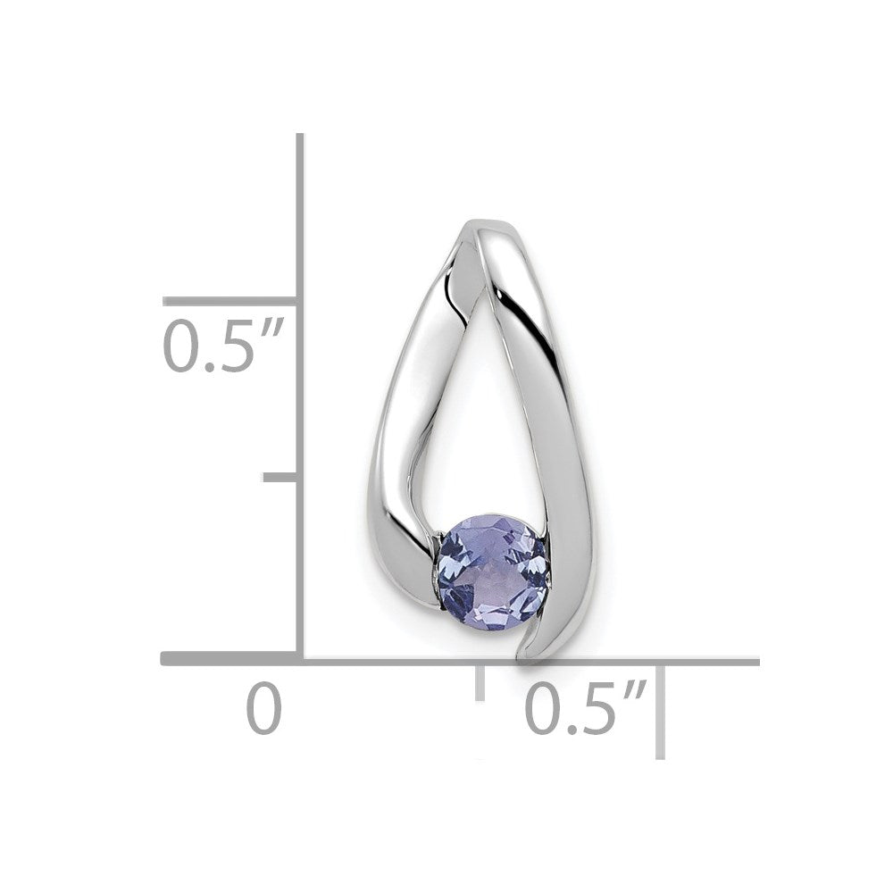 14k Weißgold Anhänger mit 4 mm Tansanit