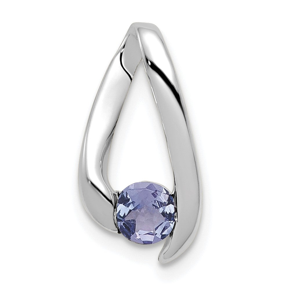 14k Weißgold Anhänger mit 4 mm Tansanit