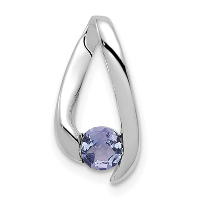 14k Weißgold Anhänger mit 4 mm Tansanit