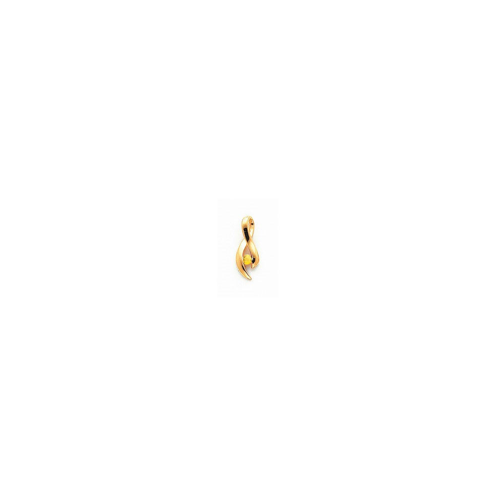 14K Gelbgold Anhänger mit Citrin, 3 mm