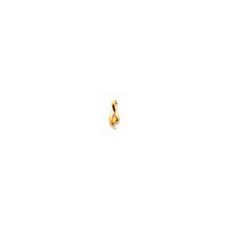 14K Gelbgold Anhänger mit Citrin, 3 mm