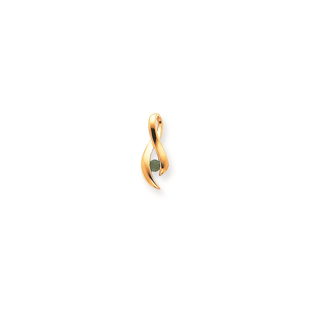 14K Gelbgold Smaragd Echtdiamant Anhänger