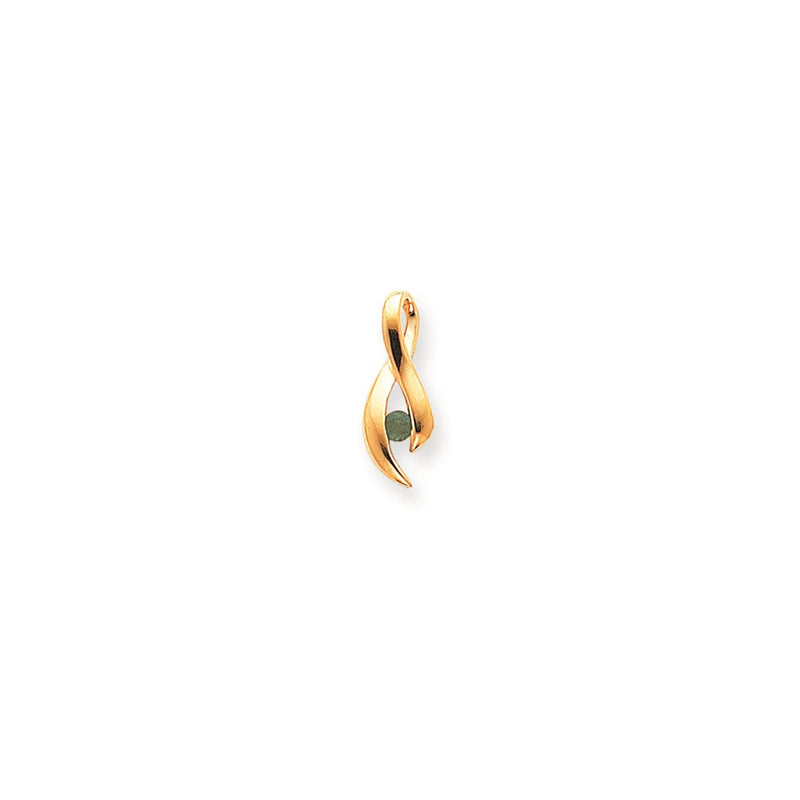 14K Gelbgold Smaragd Echtdiamant Anhänger