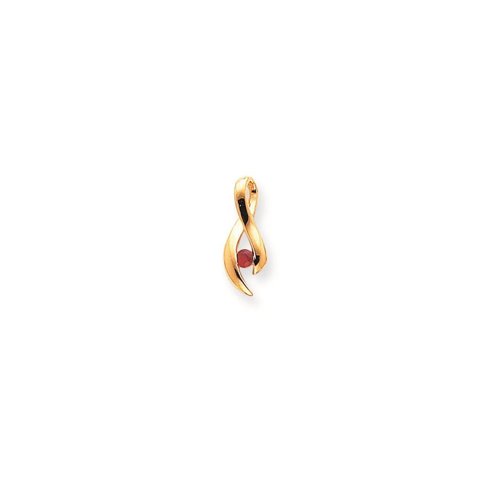 14K Gelbgold Rubin Anhänger mit echten Diamanten