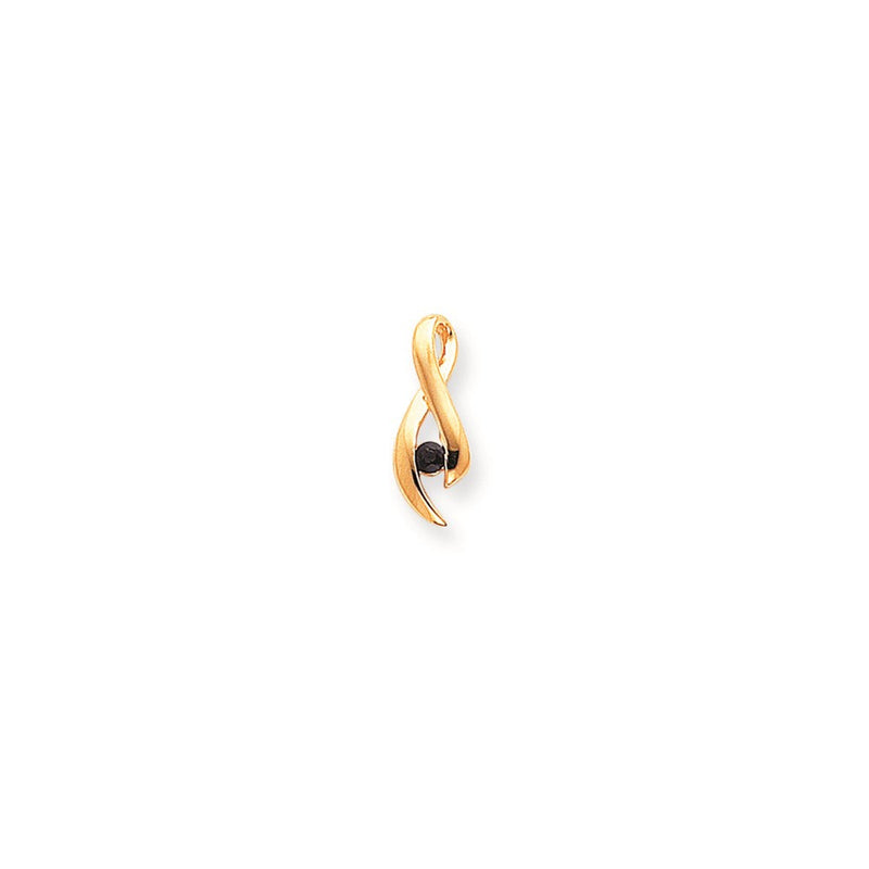 14K Gelbgold Saphir Echtdiamant-Anhänger