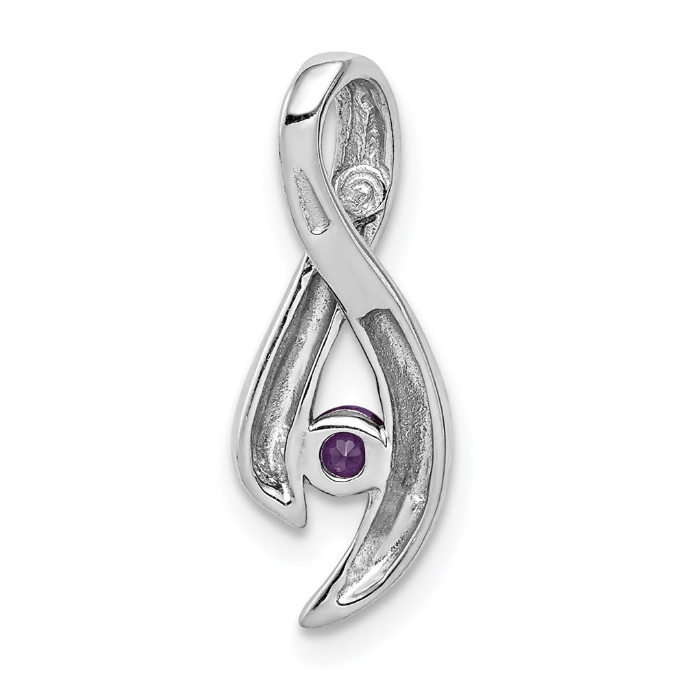 14K Weißgold 3mm Amethyst-Anhänger