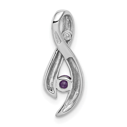 14K Weißgold 3mm Amethyst-Anhänger
