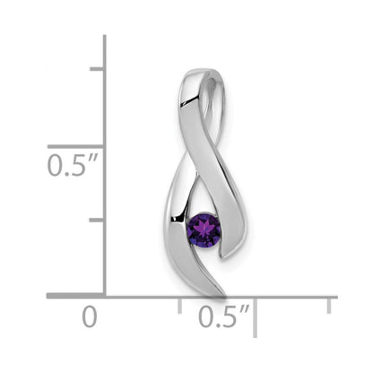 14K Weißgold 3mm Amethyst-Anhänger