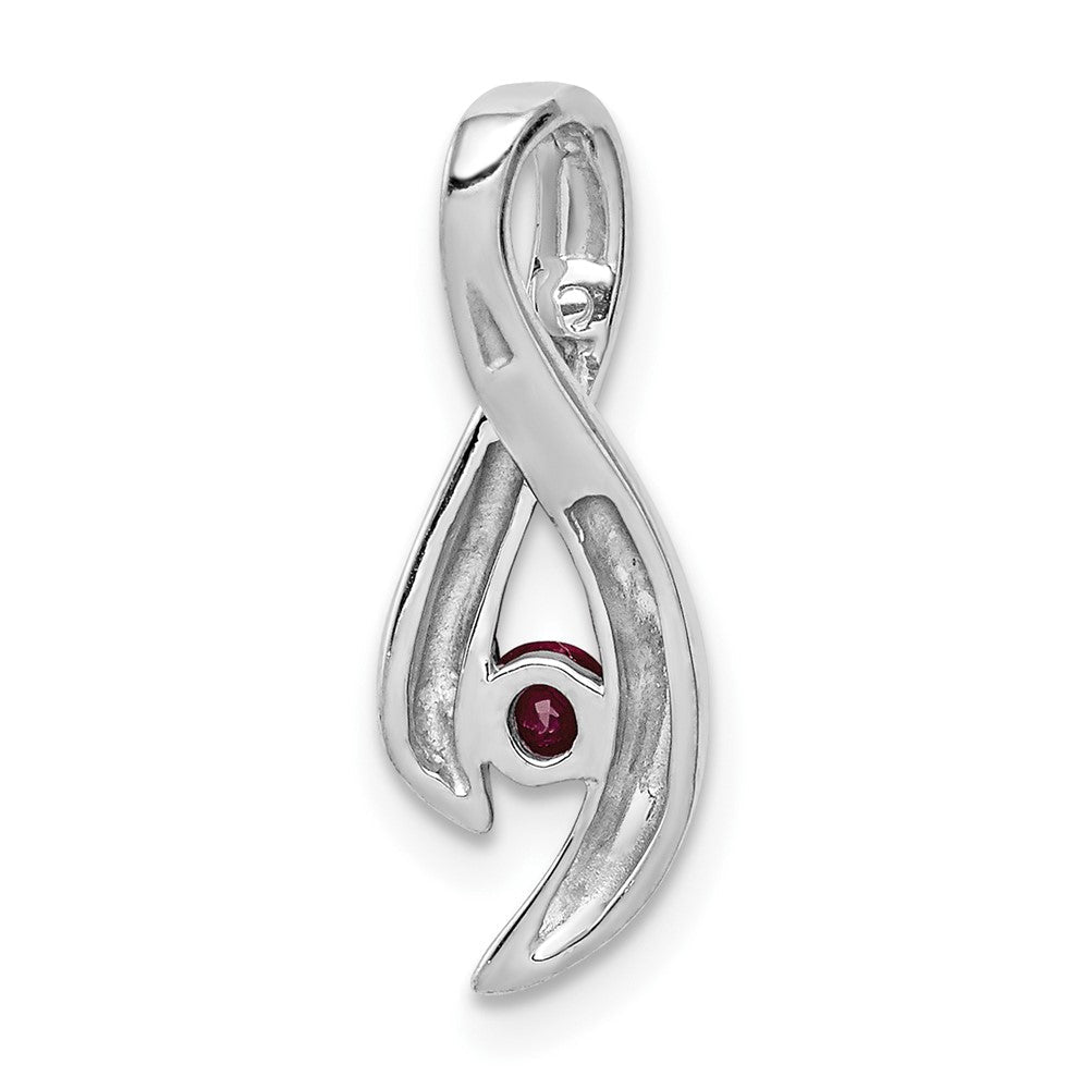 3 mm Rubin-Anhänger aus 14K Weißgold
