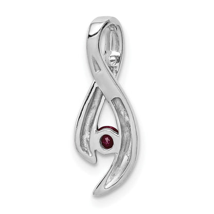 3 mm Rubin-Anhänger aus 14K Weißgold